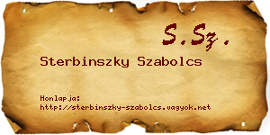 Sterbinszky Szabolcs névjegykártya
